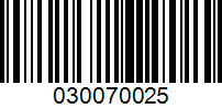 Barcode for 030070025