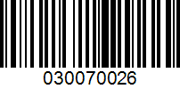 Barcode for 030070026