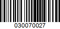 Barcode for 030070027