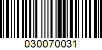 Barcode for 030070031