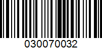 Barcode for 030070032