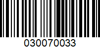 Barcode for 030070033