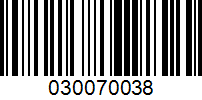 Barcode for 030070038