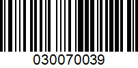 Barcode for 030070039