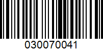 Barcode for 030070041