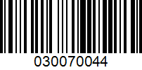 Barcode for 030070044