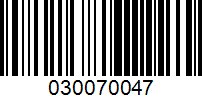 Barcode for 030070047