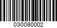 Barcode for 030080002