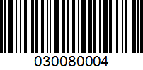 Barcode for 030080004