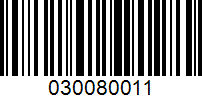 Barcode for 030080011