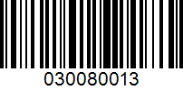 Barcode for 030080013