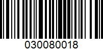 Barcode for 030080018