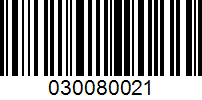 Barcode for 030080021