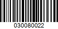 Barcode for 030080022