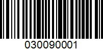 Barcode for 030090001