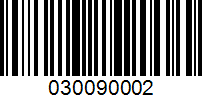Barcode for 030090002