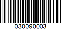 Barcode for 030090003
