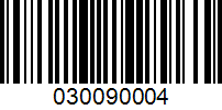 Barcode for 030090004