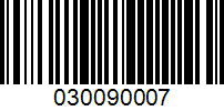 Barcode for 030090007