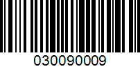 Barcode for 030090009