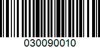Barcode for 030090010