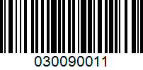 Barcode for 030090011
