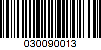 Barcode for 030090013