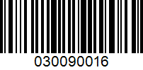 Barcode for 030090016
