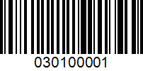 Barcode for 030100001