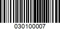 Barcode for 030100007