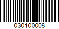 Barcode for 030100008