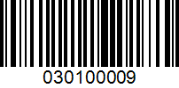 Barcode for 030100009