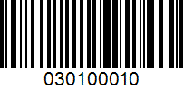 Barcode for 030100010