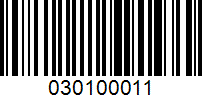 Barcode for 030100011