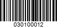 Barcode for 030100012