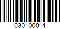 Barcode for 030100014