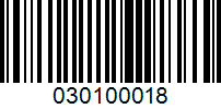 Barcode for 030100018