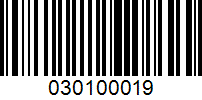 Barcode for 030100019