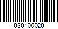 Barcode for 030100020