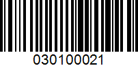 Barcode for 030100021