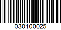 Barcode for 030100025