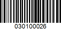 Barcode for 030100026