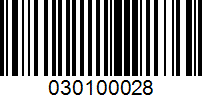 Barcode for 030100028