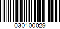 Barcode for 030100029