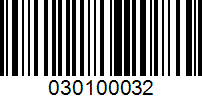 Barcode for 030100032