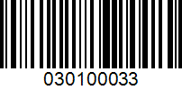 Barcode for 030100033