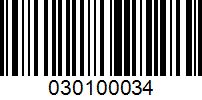 Barcode for 030100034