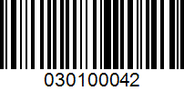 Barcode for 030100042