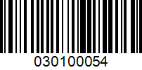 Barcode for 030100054