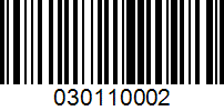 Barcode for 030110002